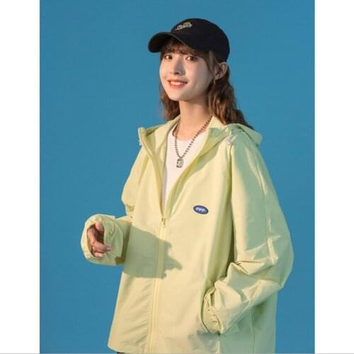 Blue Orange Green Pink Purple Oversize Ladies Jacket Womans Summer Spring Outdoor Sports Overcoat Female Thin Hooded Loose Coat