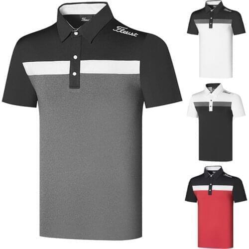 Summer golf clothing mens outdoor sports short sleeve casual slim fit breathable quick drying T-shirt polo shirt