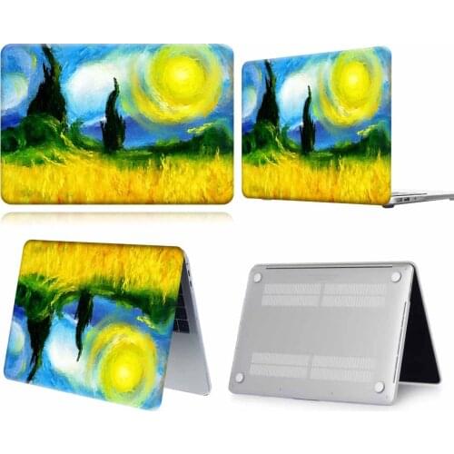 Sun Paint Pattern Fasion Anti-slip Laptop Case For Apple Macbook 12/Air 11 13 A2337/Pro 13(A2251 A2289) 15 16 /Pro 13 A2338