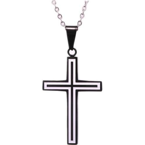 High Quality Stainless Steel Cross Pendant Necklace Mens Cross Necklace Jewelry Gift
