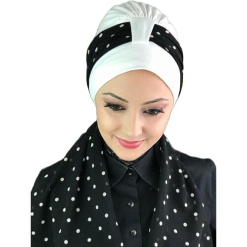 New Fashion 2021 Hijab Turban Lady Hat Seasonal Scarf Hijab Foulard Single Size White Biritli Scarf Bone