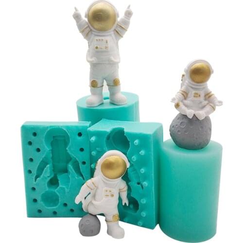 3D Astronaut Clay Resin Silicone Mold Fondant Cake Border Moulds Chocolate Mould Cake Decorating Tools Kitchen Baking Accessory