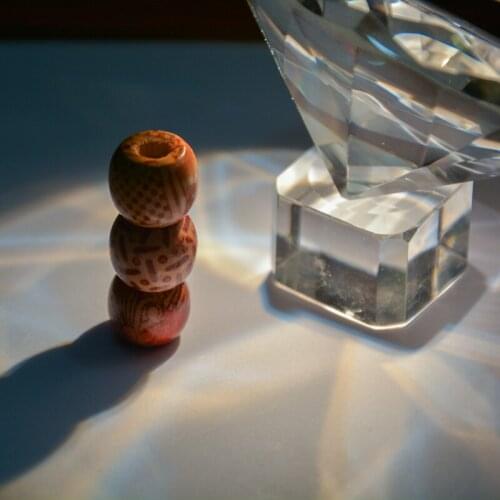 Tibet silver 50Pcs Wooden Dreadlock Bead Hair Beads+50Pcs Silver 7MM Hole Dreadlock Beads Adjustable Hair Braid Cuff Clip