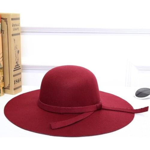 Women Hats Fashion Classic Retro Jazz Warm Ladies Fedora Bucket Cotton Sweet Caps Wide Brim Top Sun Hat Trendy Vintage