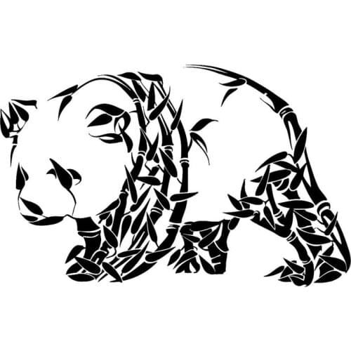 18.3cm*11.6cm Panda Animal Cartoon Car Styling Vinyl Stickers Decals Black/Silver S3-5889