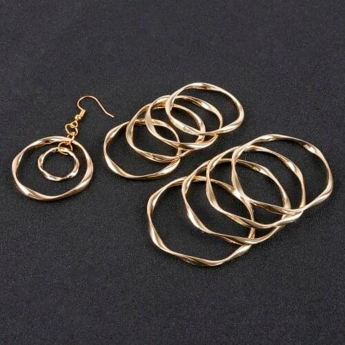4pcs Zinc Alloy Gold Tone Metal Ring Shape Charms Round Pendants For DIY Jewelry Making Necklace Earrings Accessories