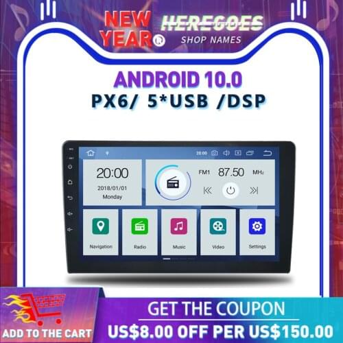 9" 10" DSP PX6 Android 4GB 64GB ROM Car Multimedia DVD player 1din 2din For Universal Nissan Auto Radio GPS Map Bluetooth Wifi