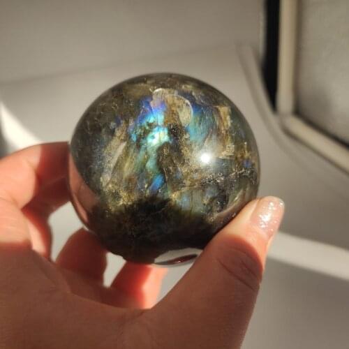 7cm Natural Labradorite Crystal Orb Gemstone Sphere Ball Reiki Healing
