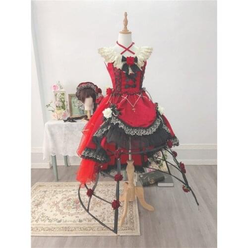 Anime Touhou Project Flandre Scarlet Rose Lolita Flower Dress Gorgeous Uniform Cosplay Costume Women Halloween FreeShipping 2021