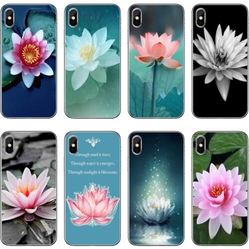 White Lotus Flower For Xiaomi Mi 9 8 SE Pro A1 A2 Lite 6 6X 5 5s 5x note mix 2s max 2 3 Transparent cover case