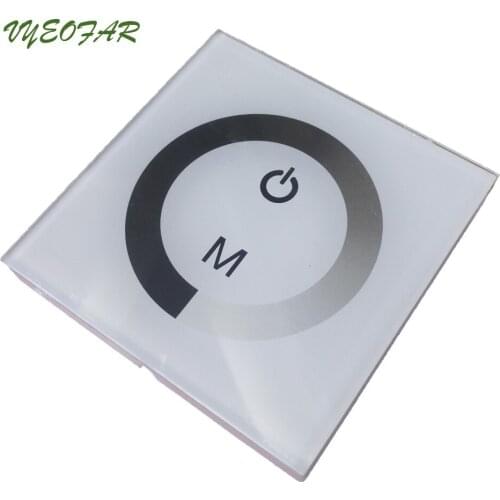 DC12V 24V Touchable Panel Dimming Controller TM06 8A Output For 5050 3528 Single Color String Light Wall Mount 86mm Strip Dimmer