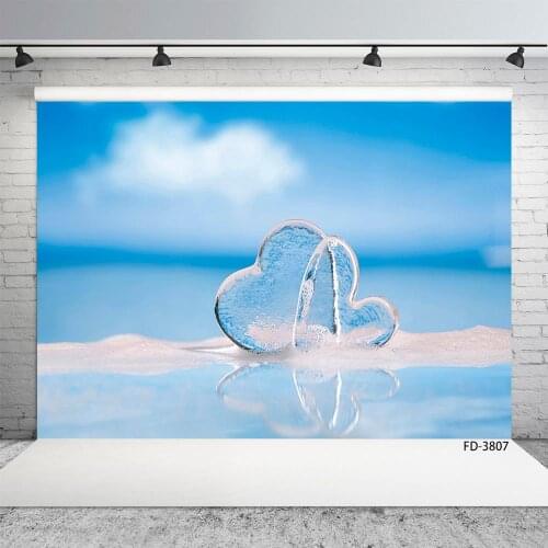 Ice Heart Bokeh Photo Backgrounds Computer Printed Backdrops for Lovers Valentines Day Birthday Photophone Photography Props