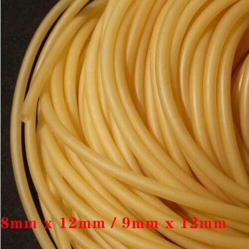 ID 8mm 9mm x 12mm OD Nature Latex Rubber Hose Flexible Pipe High Resilient Elastic Surgical Medical Tube Soft Slingshot Catapult