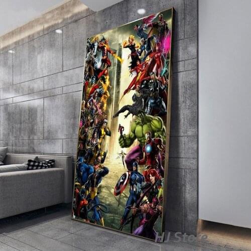 Marvel The Avengers End Game Art Spiderman Canvas Paintings Superhero Posters and Prints Wall Art for Living Room Entryway Decor