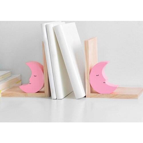 Bookends Book Storage Space-saving Wooden Desk Decor Practical Bookshelf for School Wooden Shelf Book Storage Rack