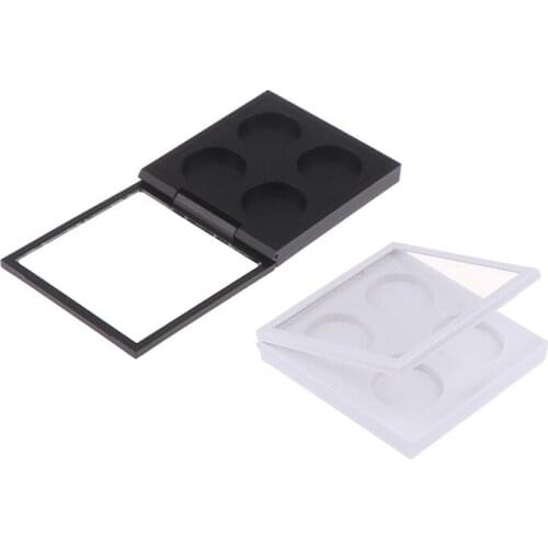 1Pc Black White 4 Grids Diy Eyeshadow Magnetic Palette Eye Organizer Case Box Makeup Beginners