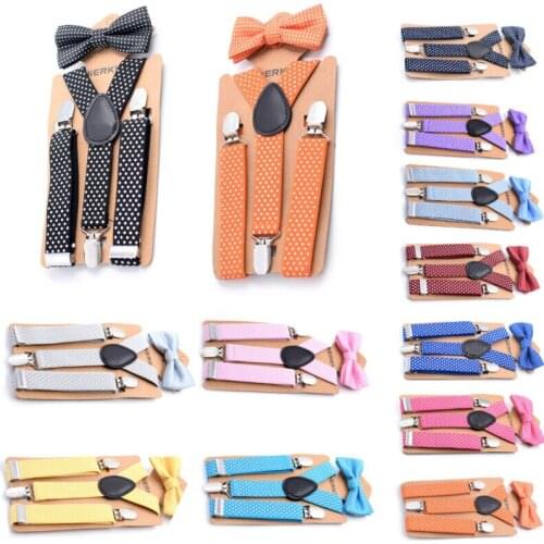 Boy Girl Kid Bow Tie+Suspenders Fancy Dress Braces Fashion Adjustable