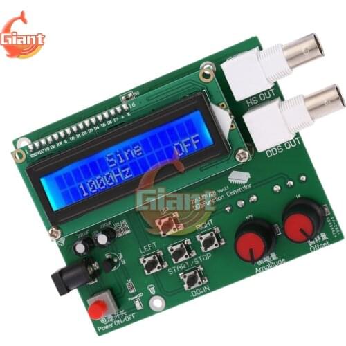 1Hz-65534Hz DC 7V-9V LCD Display DDS Function Signal Generator Frequency Generator Module Sawtooth Wave Sine Square Wave Module