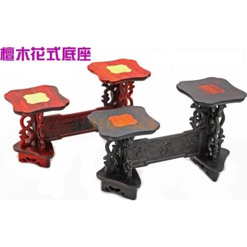 Fancy low wholesale Ebony wood base wood crafts jade ornaments teapot display rack