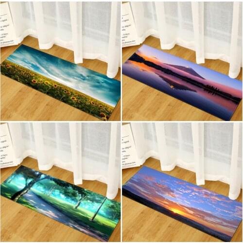 Beautiful Landscape Pattern Non-Slip Entrance Door Mat Home Bedroom Bedside Scenic Rug Bathroom Kitchen Carpet Mat
