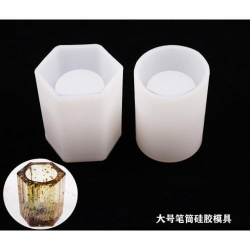 2021 New High Mirror Silicone Mold Jewelry Table Accessories DIY Drip Mold Large Pen Barrel Cylindrical Hexagonal Prism