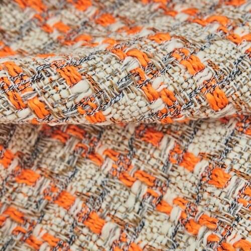 The Orange Weaving Tweed Fabric For Coat Telas Por Metro Tissus Au MÈTre Ткань Для Шитья Одежды Sewing By The Yard Tecido Africa