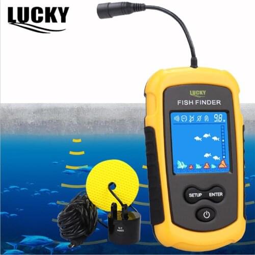 Original LUCKY Fish Finder Sonar for Fishing Sonar Echo Sounder Sensor LCD 100M Depth Sounder Fishfinder Detecter Ice Fishing