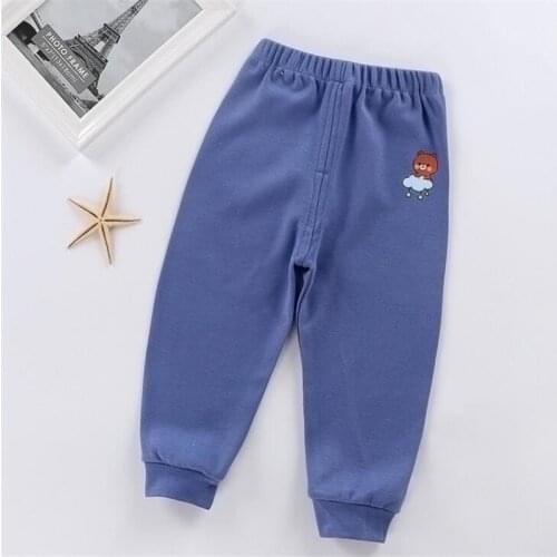 1-5Y Baby Boys Girls Pants Autumn Warm Toddler Infant Long Trousers Cartoon 100% Cotton Kids Children Pants Baby Leggings