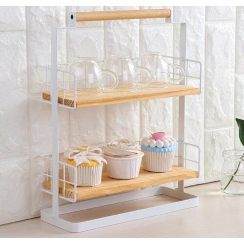 Portable Double Shelf Living Room Bedroom Table Sundries Storage Rack Simple Creative Home Furnishings Wholesale