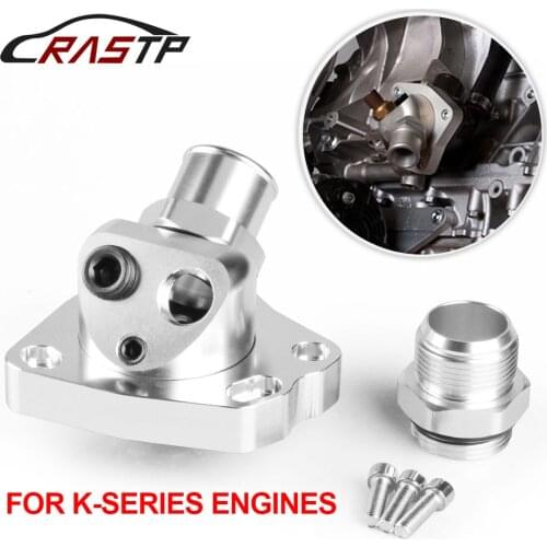 RASTP-Aluminum Silver Cooling Component Swivel Neck Thermostat For K Series K20 K24 Engine Radiator RS-OSA010