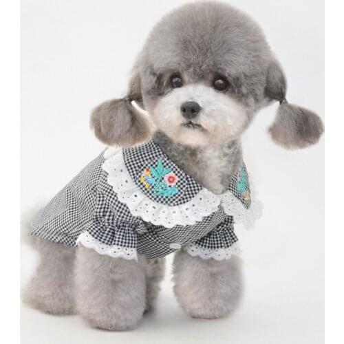 Dog Shirts Pet Plaid Clothes Solid Color Puppy Cat T-Shirt Soft Breathable Pet Shirt for Small to Medium Dogs Puppy Cats