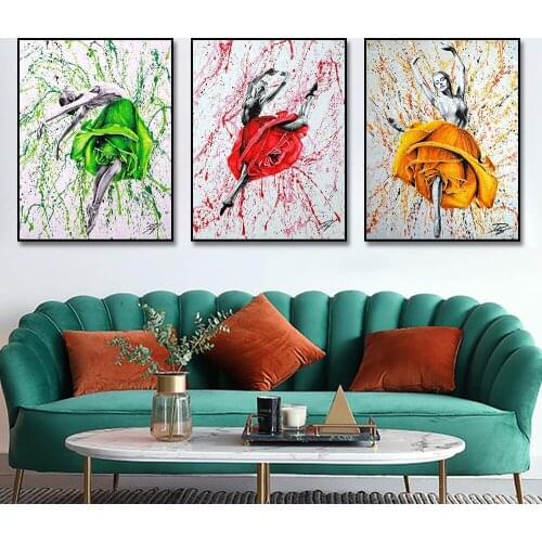 Modern Graffiti Colorful Dancing Girl Canvas Painting Poster Print Wall Art Picture For Living Room Home Decor Frameless