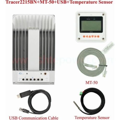 Tracer2215BN 20A New Tracer MPPT Solar Controller with MT50 LCD display Remote meter adjustable connect computer remote control
