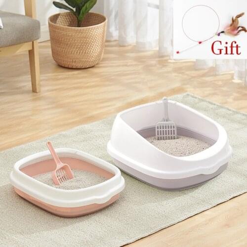 Pet Toilet Closed Removable Bedpan Anti Splash Cats Litter Box Cat Tray with Scoop Kitten Clean Toilette Home Plastic Sand Box