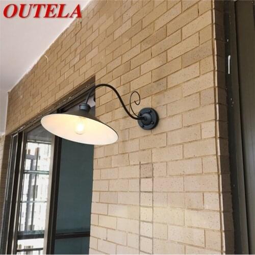 OUTELA Wall Lamp Outdoor Classical Sconces Light Waterproof Horn Shape Home LED For Porch Villa
