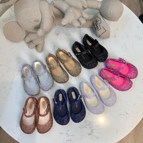 High Quality Mini Melissa Girls Jelly Shoes classical Style Bird Net Kids Suumer Sandals Fashoin Baby Toddler Beach Shoes HMI054