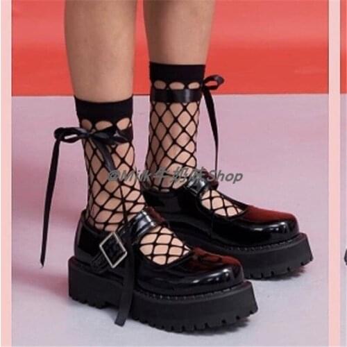 Goth Girl Punk Loli Female Kawaii Japanese Cute Anime Gothic Lolita Shoes Harujuku Buckle Cosplay Women Platform High Heel 5.5cm