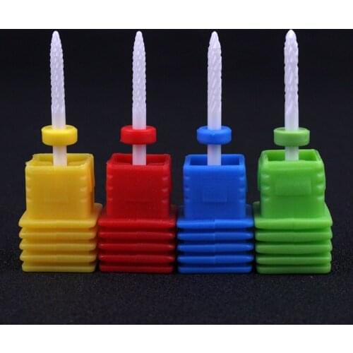1Pcs 3/32'' Ceramic Nail Drill Bit Small Flame UV Gel Polish Remove Electric Drill Manicure Pedicure File Tools