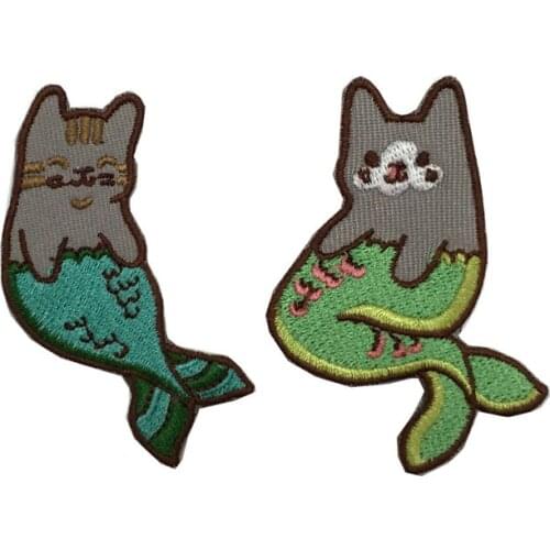 1PCS Exquisite Personality Creative cat Mermaid fashion Patches Patches for Children Clothes Bags Garment Accessories Appliques