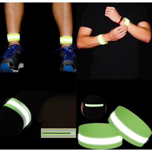 1PC Cycling Reflective Strips Warning Wristband Safety Armband Outdoor Running Reflective Bicycle Bind Pants Hand Leg Straps