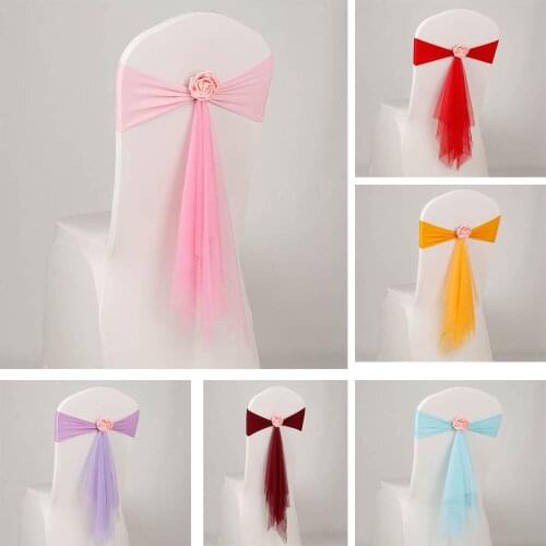 10pcs/lot Ribbon Organza Wedding Decorations Chair Sashes Belt Knot Party Chair Covers Bow Ties Ribbon Chairs Decoration Supply
