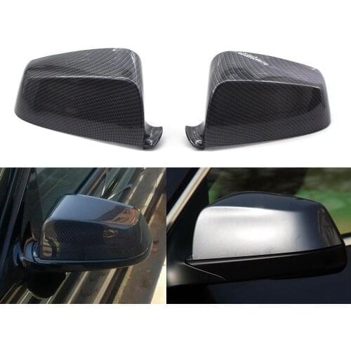 2PCS Carbon Fiber Pattern 51167187432 51167187431 Look Side Mirror Covers Wing Mirror Caps for BMW 5/6/7 Series E60 F10 F01