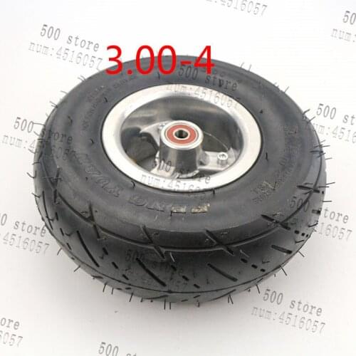 3.00-4 inch electric scooter road tire wheel 4 inch alloy rims hub with tyre and inner tube for Gas scooter bike motorcycle