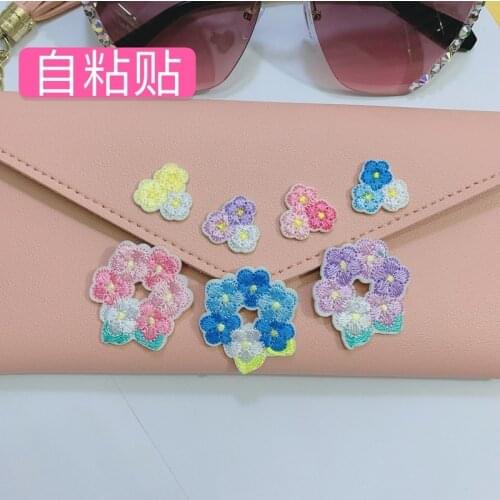 50pcs/lot Small Embroidery Patch Flower Wreath Clothing Decoration Backpack Sewing Accessories Diy Iron Heat Transfer Applique