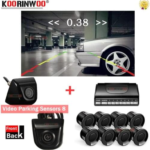 Koorinwoo Car Sensors 8 Radars Jalousie Safe Parktronics Metal Body Wide Angle Front Reverse Dash camera Trunk Car accessories