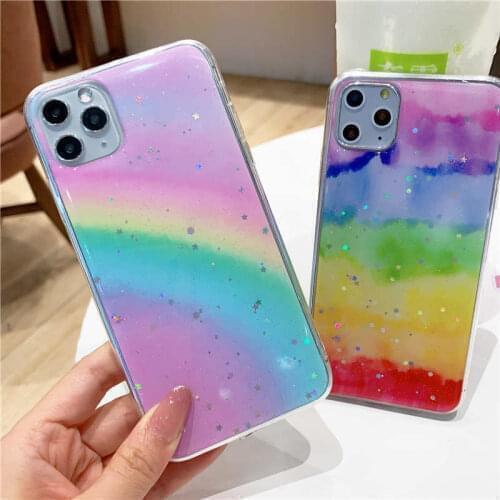 Glitter Gradient Rainbow Soft Case For huawei P20 P40 Mate 20 30 Pro P30 Lite Y9 Prime 2019 Nova 3i 6 7 Pro se Honor 8X 10i 20