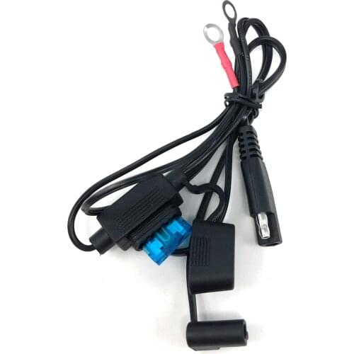 DIY 60cm 18AWG SAE Cable Ring Terminal Battery Charger Quick Disconnect SAE Extension Cord For Motorcycle Car Tractor 15A Fuse