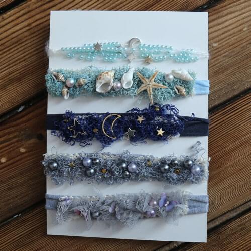 Newborn Stretch Tieback Prop Vintage Baby Girl Floral Headband Newbron Tieback Photography Prop