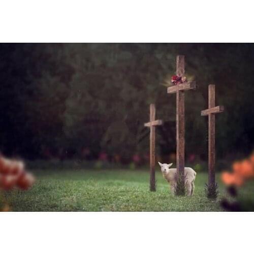 Easter Religious Jesus Gift Christian crucifixion sheep bokeh backdrops Computer print children kids background