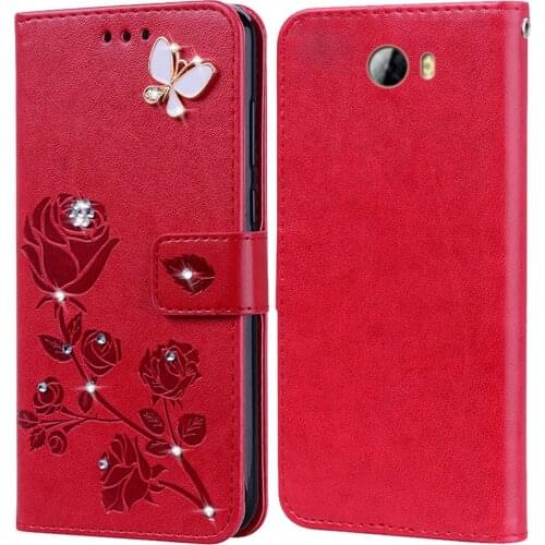 Flip Phone Case Cover for Huawei Y7 2017 TRT-LX1 LX2 LX3 L21 L01 Y7P Y7 Prime Pro Bling Diamond Flower Premium Leather Case